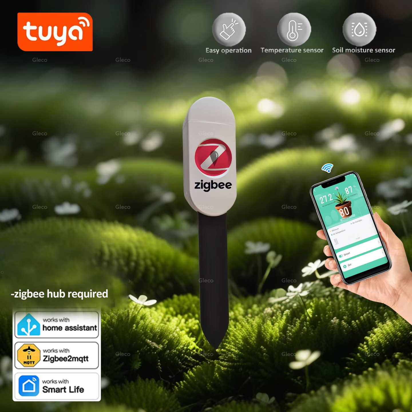 Smart Garden Accessories - Tuya Smart Life Zigbee Soil Moisture