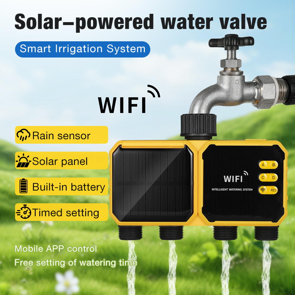 Wifi Irrigation Timer - WiFi Solar Water Timer 1/2/4 Outlet