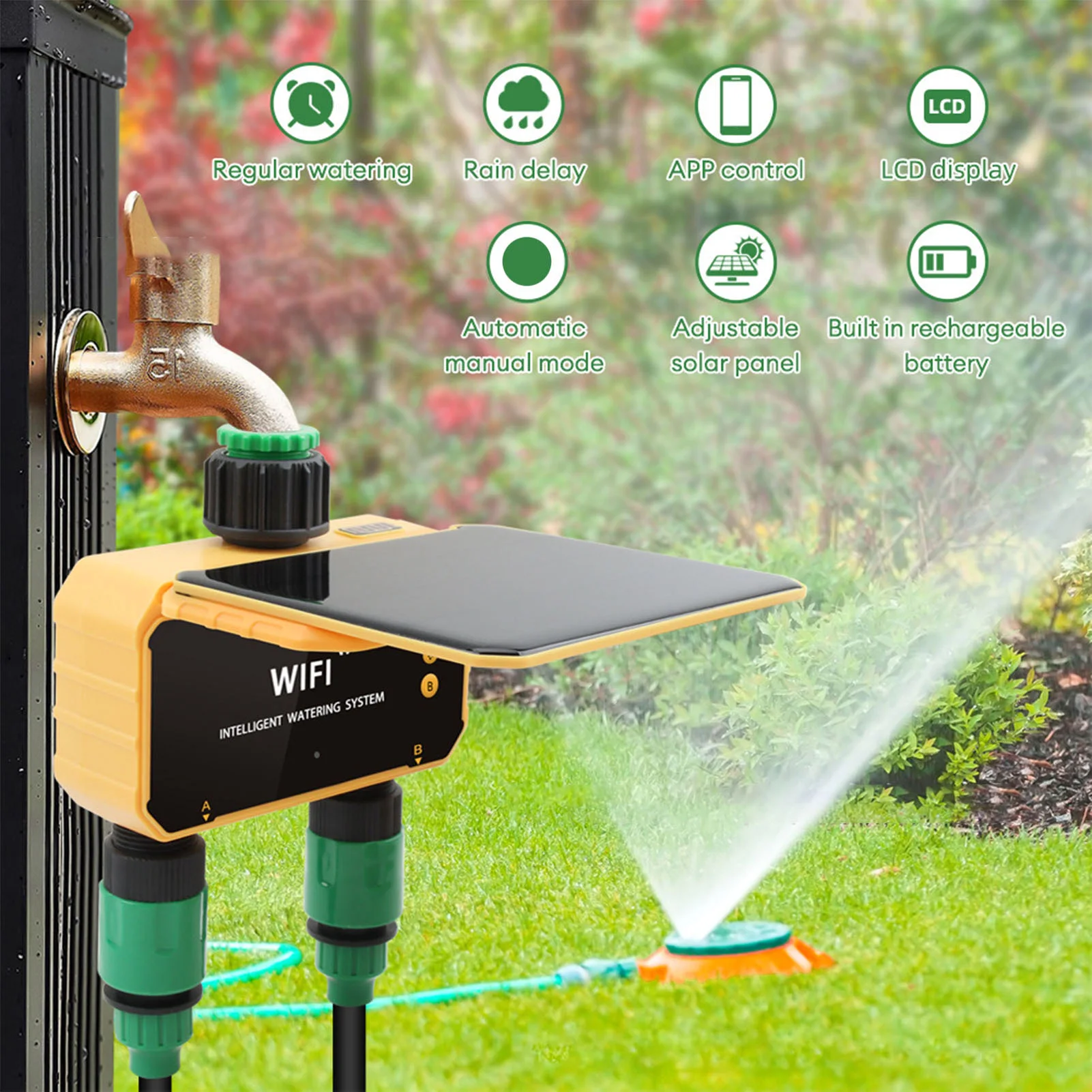 Wifi Irrigation Timer - Solar WiFi Smart Irrigation Timer Rain