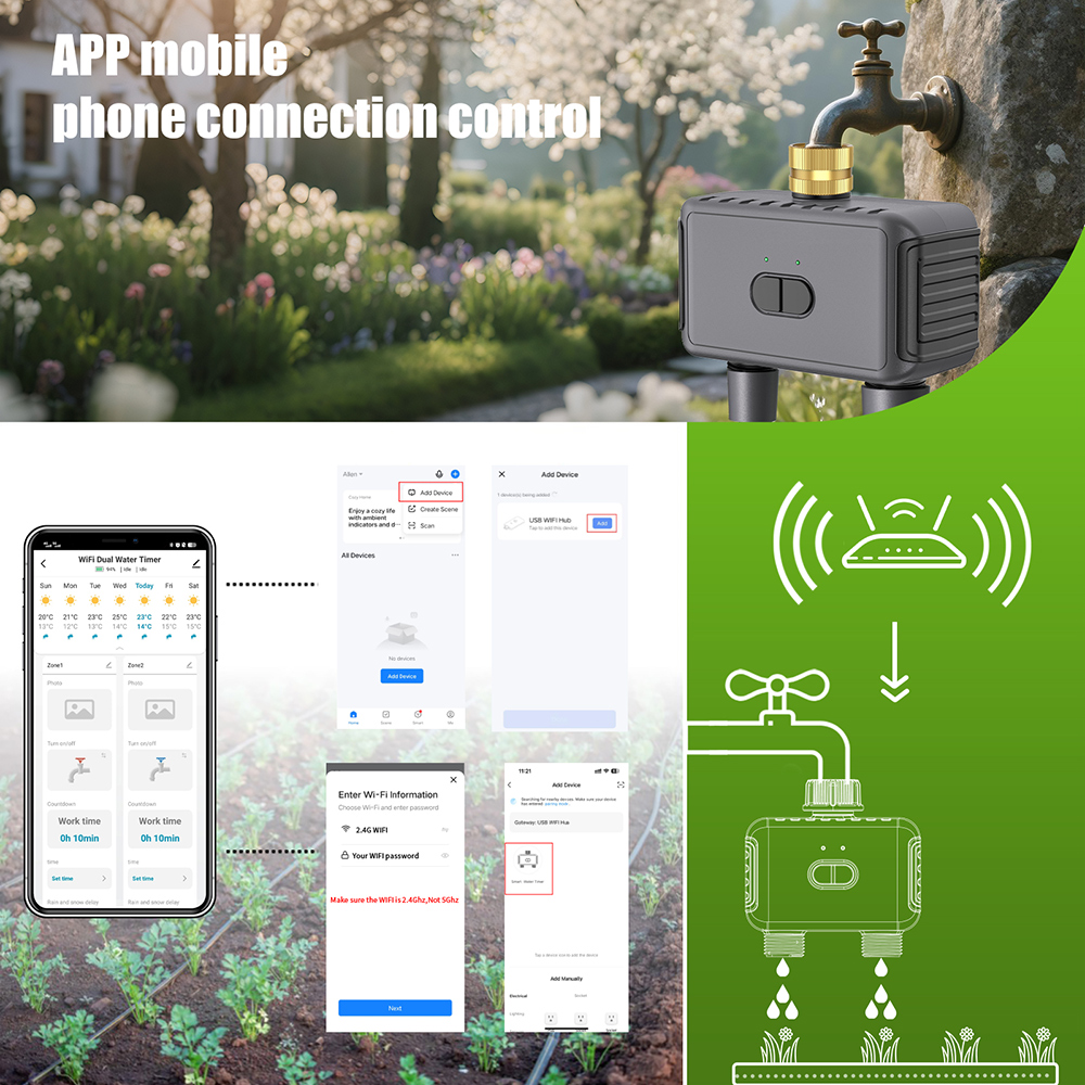 Wifi Automatic Water Timer Dua - đánh giá và giá Wifi Irrigation Timer